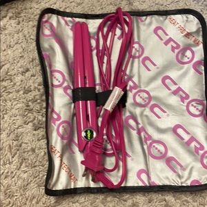 mini hair straightener/flat iron - hot pink